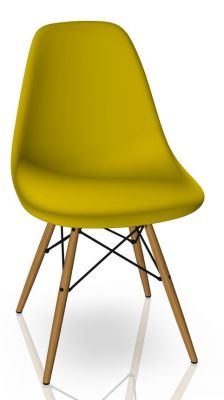 Eames Plastic Side Chair DSW Chair Vitra Ash honey colored - Mustard